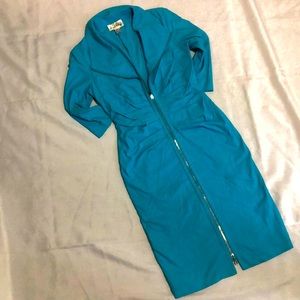 Turquoise zipper dress